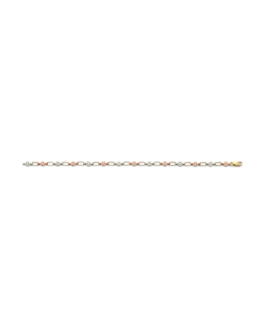 14K Tri-Color Gold 3C Flower Bracelet (AB-0879)