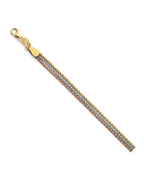 14K Tri-Color Gold 3C 3 Line Bracelet (AB-0881)