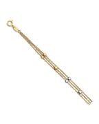 14K Tri-Color Gold 3C 3 Line Bracelet (AB-0882)