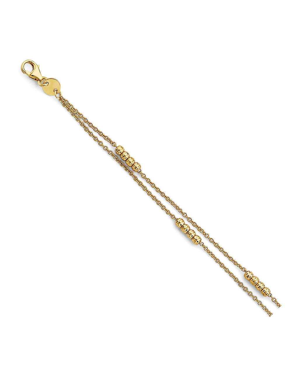 14K Yellow Gold 2 Line Ball Bracelet (AB-0883)