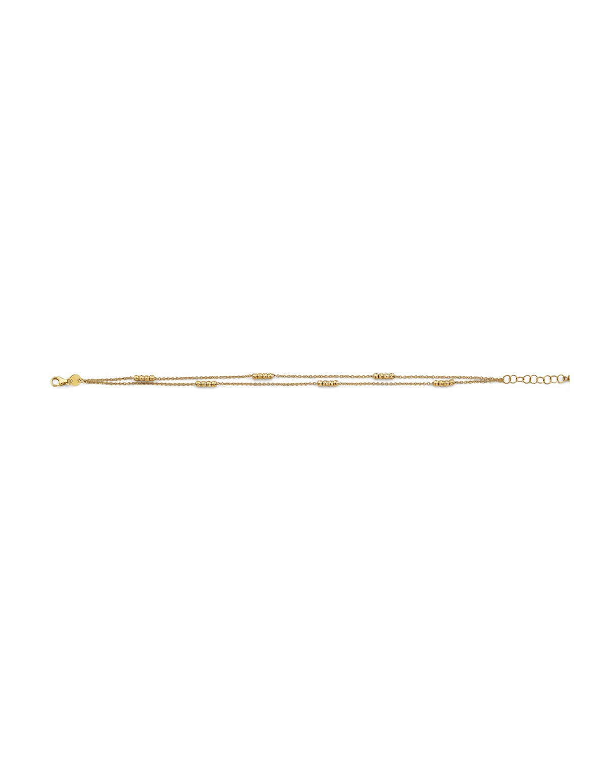 14K Yellow Gold 2 Line Ball Bracelet (AB-0883)