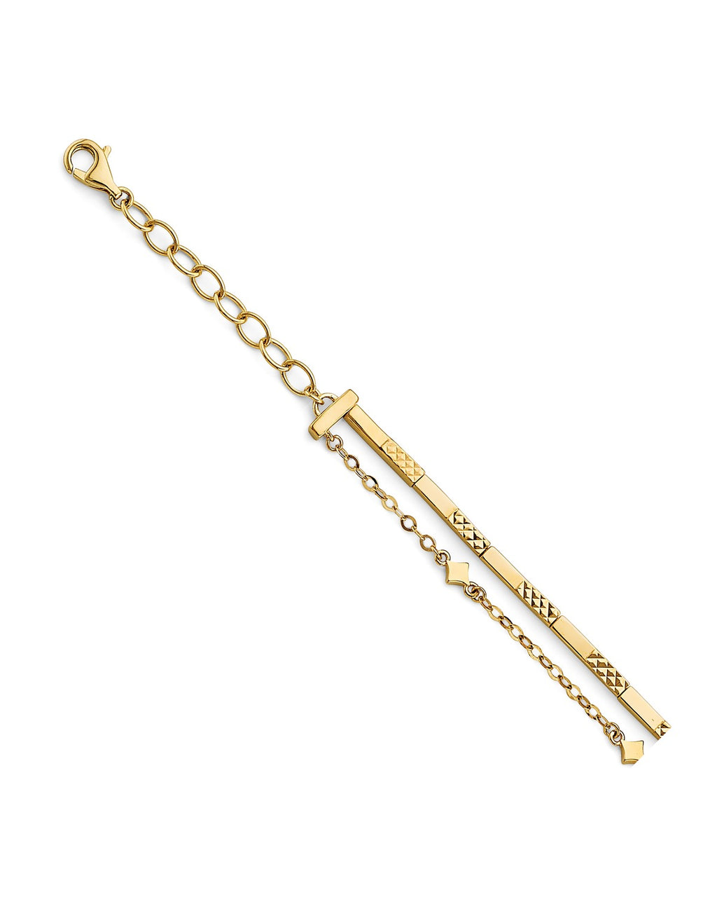14K Yellow Gold 2 Line Bracelet (AB-0885)