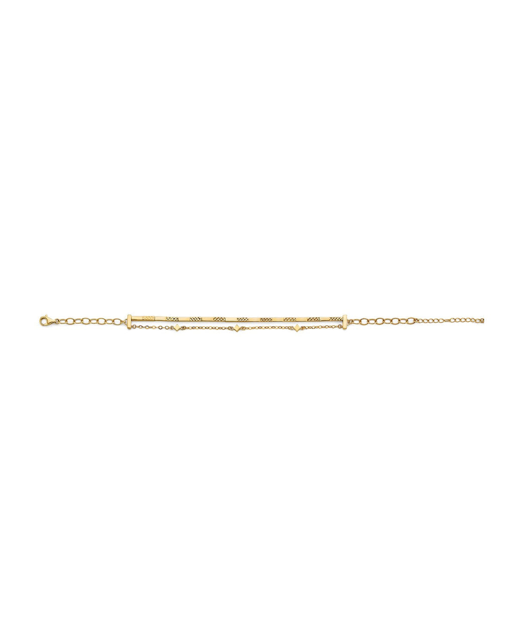 14K Yellow Gold 2 Line Bracelet (AB-0885)