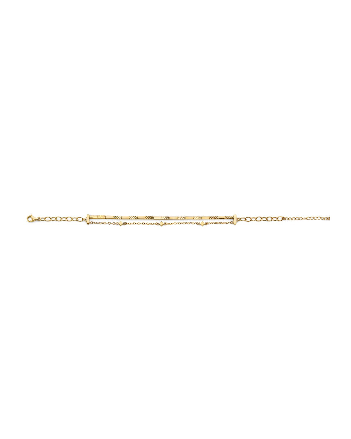 14K Yellow Gold 2 Line Bracelet (AB-0885)