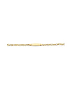 14K Yellow Gold Hollow Figaro Baby ID Bracelet (AB-0900)