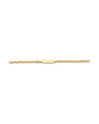 14K Yellow Gold Hollow Cuban Baby ID Bracelet (AB-0901)