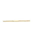 14K Yellow Gold Hollow Cuban Baby ID Bracelet (AB-0901)