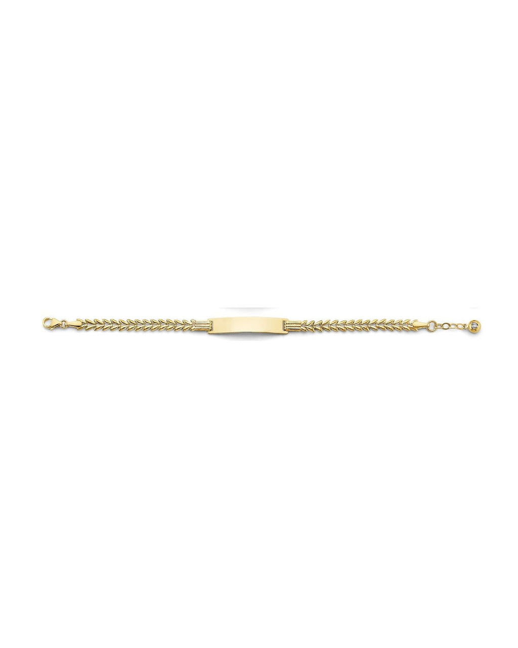 14K Yellow Gold CZ Baby ID Bracelet (AB-0908)