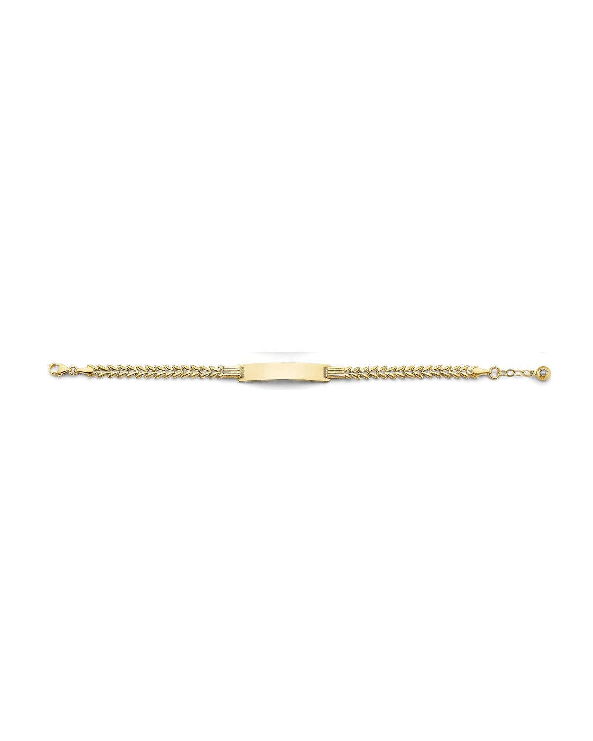 14K Yellow Gold CZ Baby ID Bracelet (AB-0908)