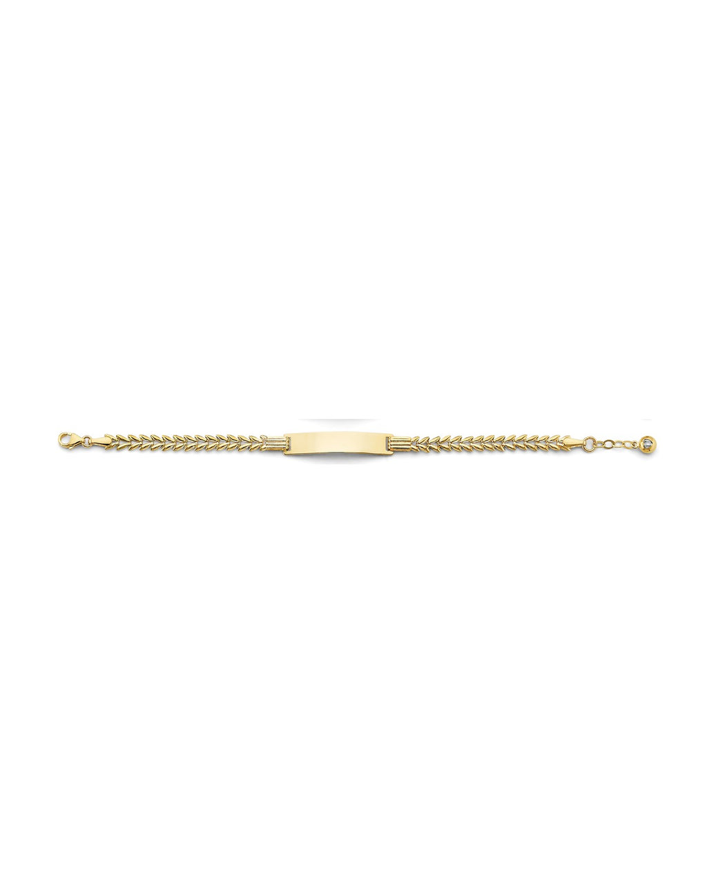 14K Yellow Gold CZ Baby ID Bracelet (AB-0908)