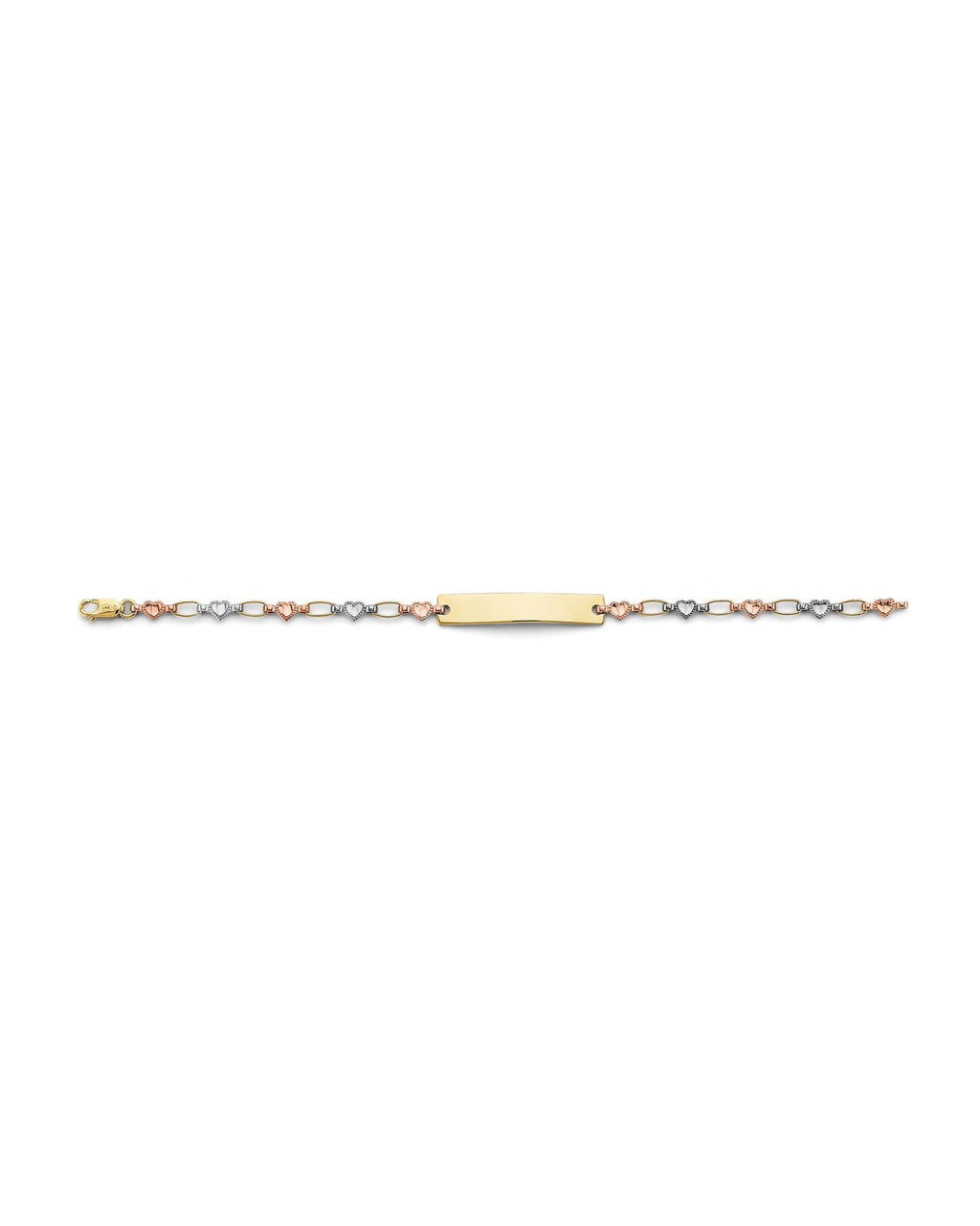 14K Tri-Color Gold Baby ID Bracelet (AB-0913)