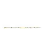 14K Tri-Color Gold Ball Baby ID Bracelet (AB-0927)