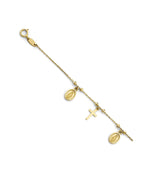 14K Yellow Gold Religious Charm Bracelet (AB-0935)