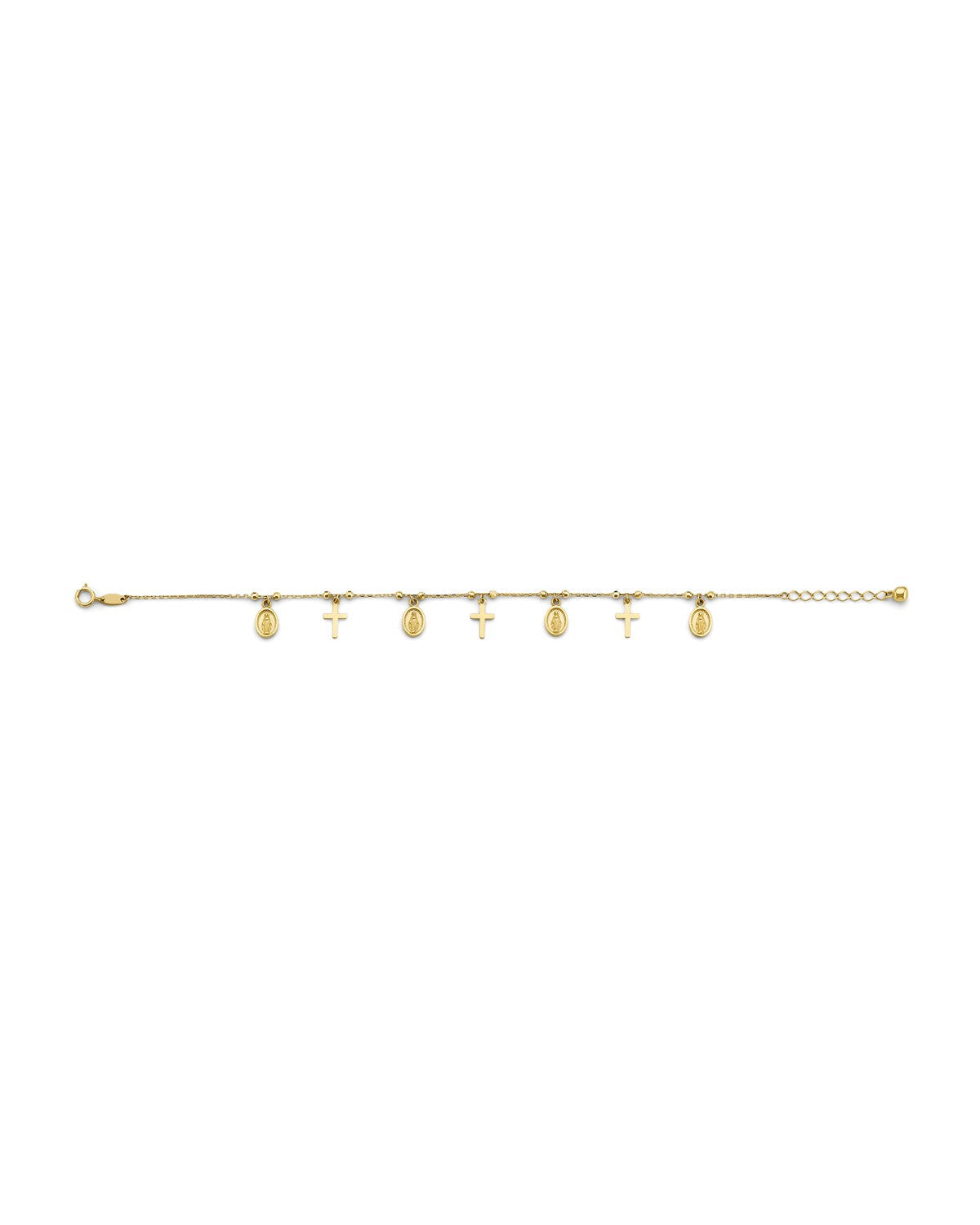 14K Yellow Gold Religious Charm Bracelet (AB-0935)