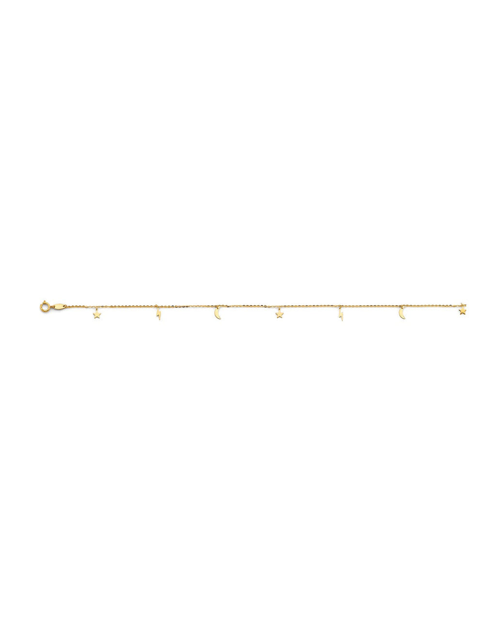 14K Yellow Gold Celestial Charm Light Anklet
