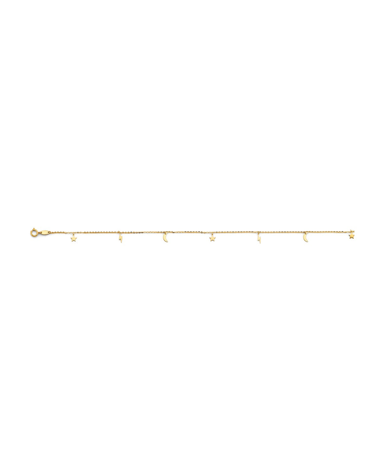 14K Yellow Gold Celestial Charm Light Anklet