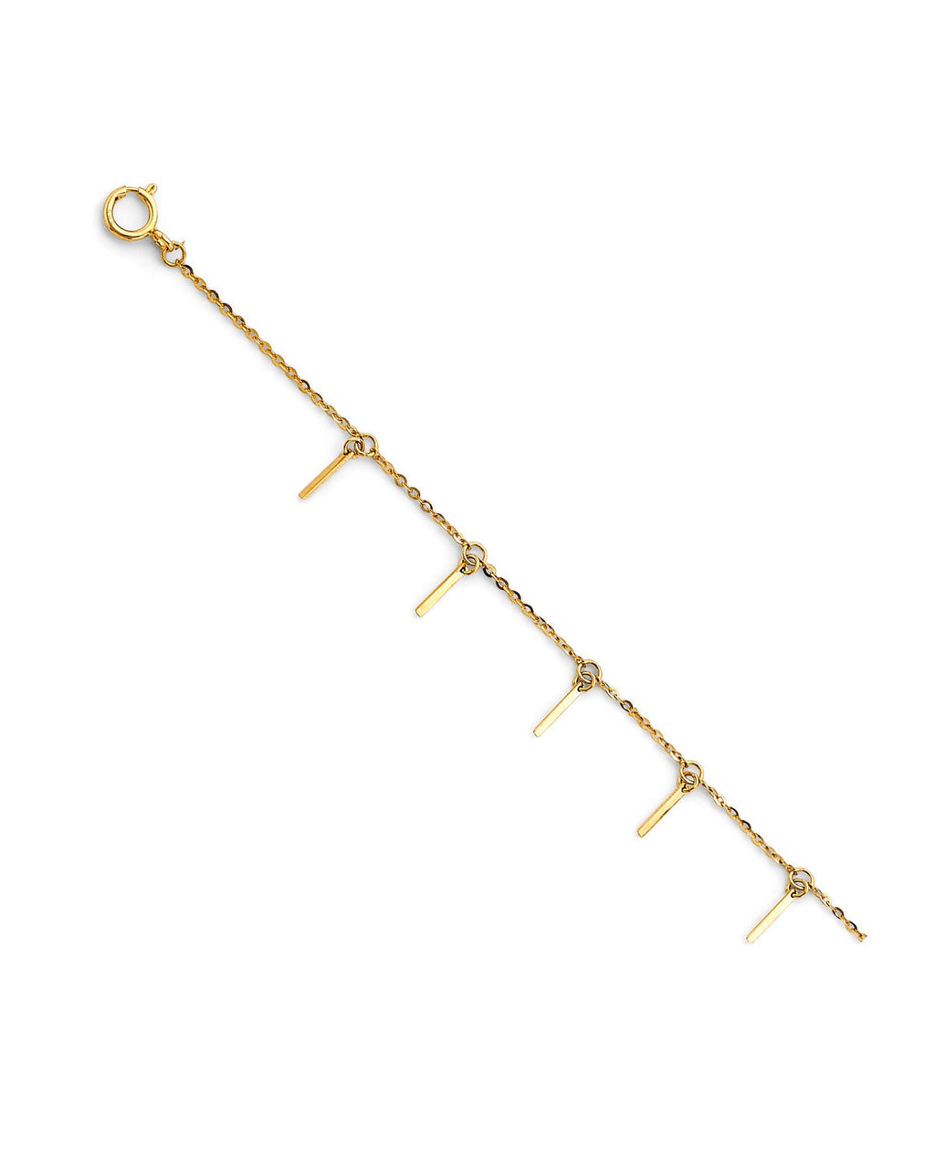 14K Yellow Gold Bar Charm Light Anklet (AB-0937)