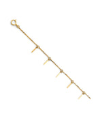 14K Yellow Gold Bar Charm Light Anklet (AB-0937)