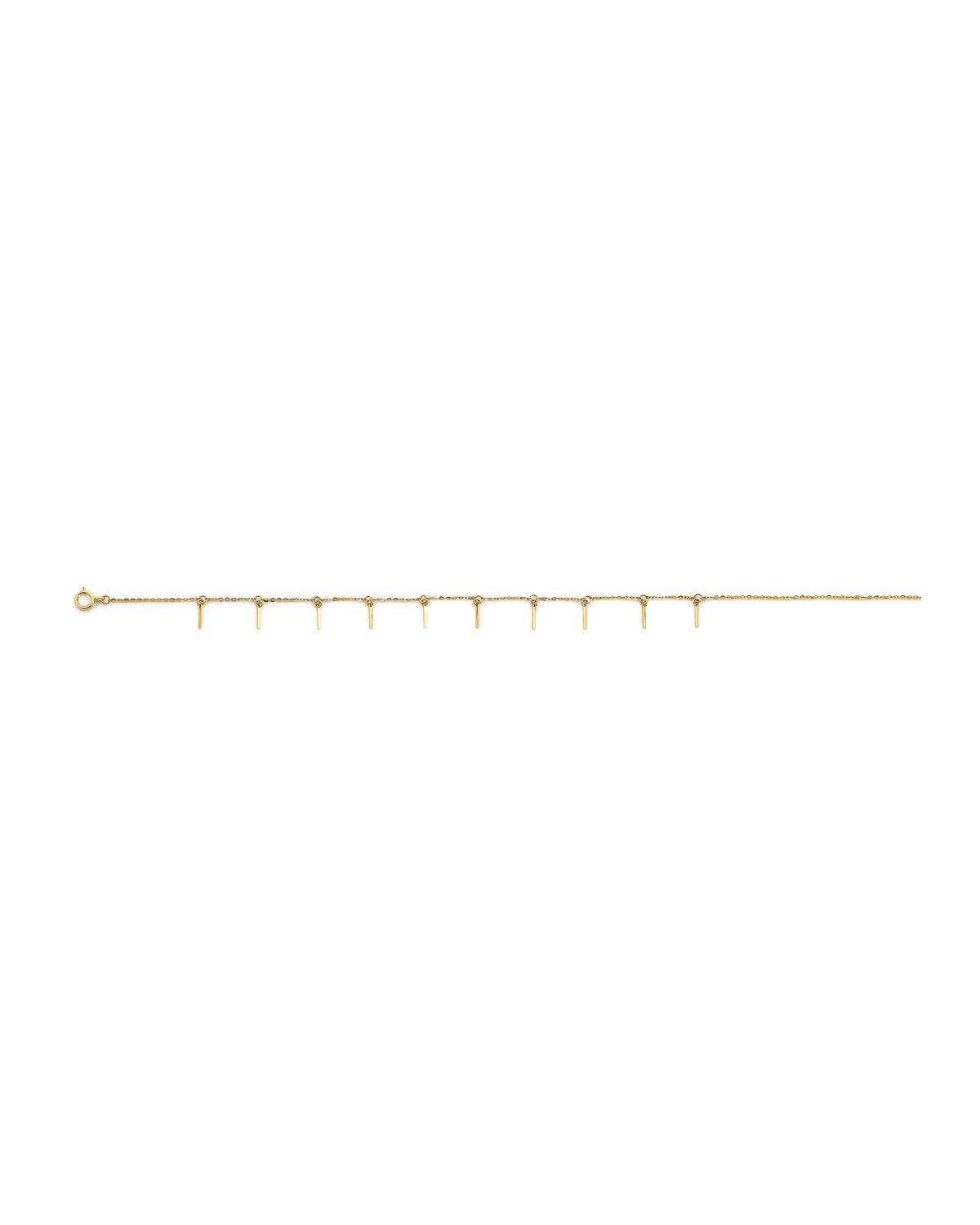 14K Yellow Gold Bar Charm Light Anklet