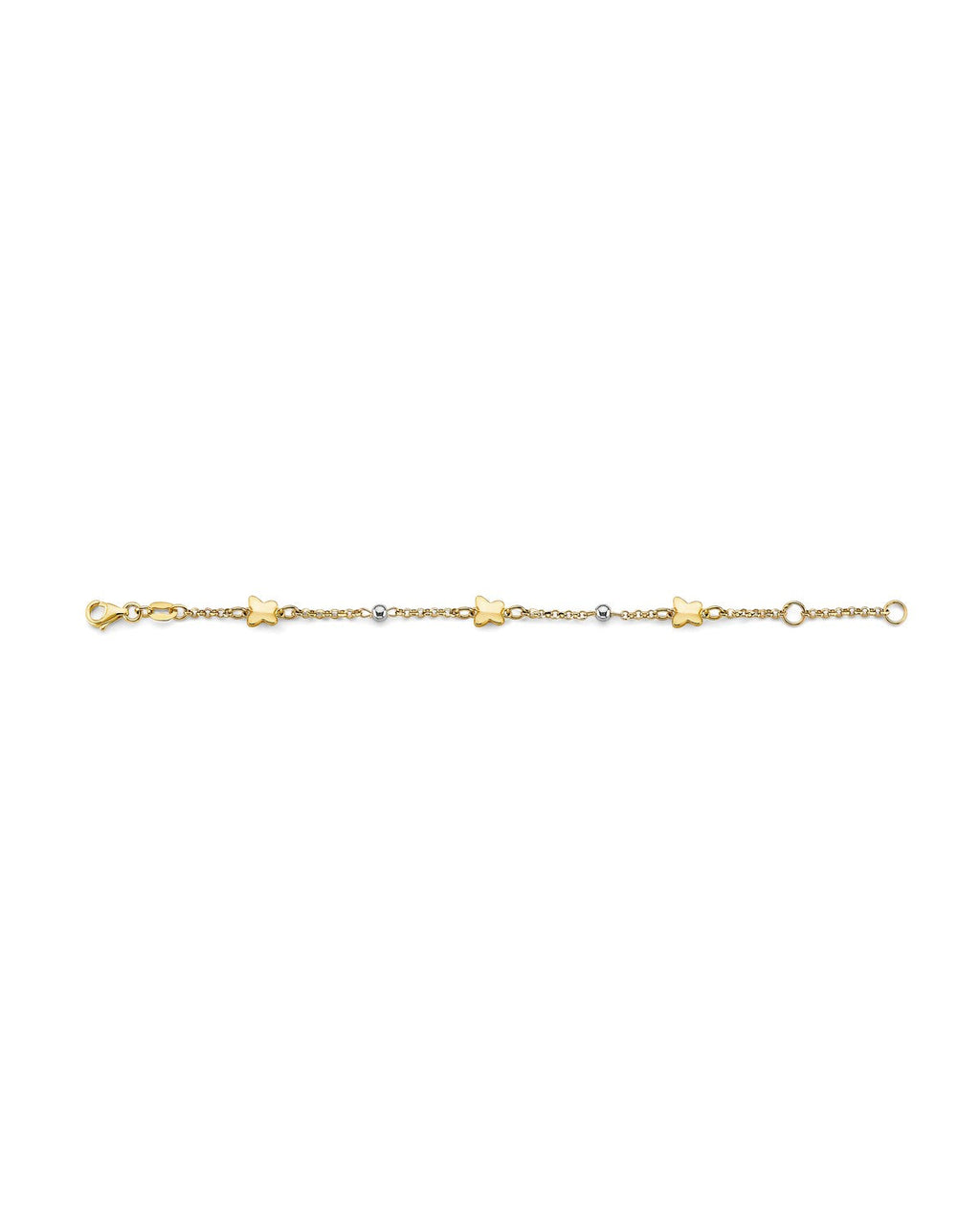 14K Two-Tone Gold Butterfly Baby Bracelet (AB-0938)