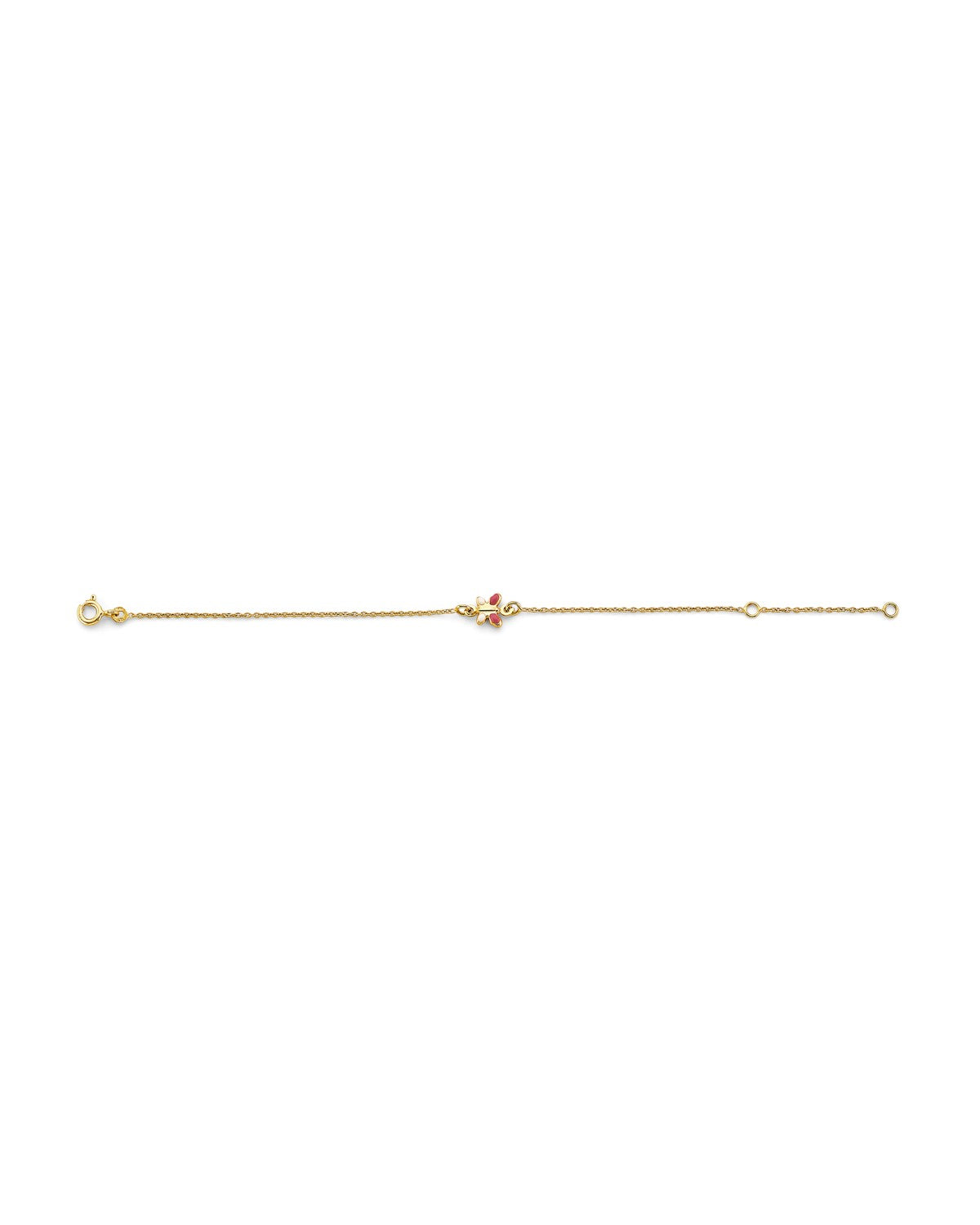 14K Yellow Gold Butterfly Center Baby Bracelet (AB-0948)