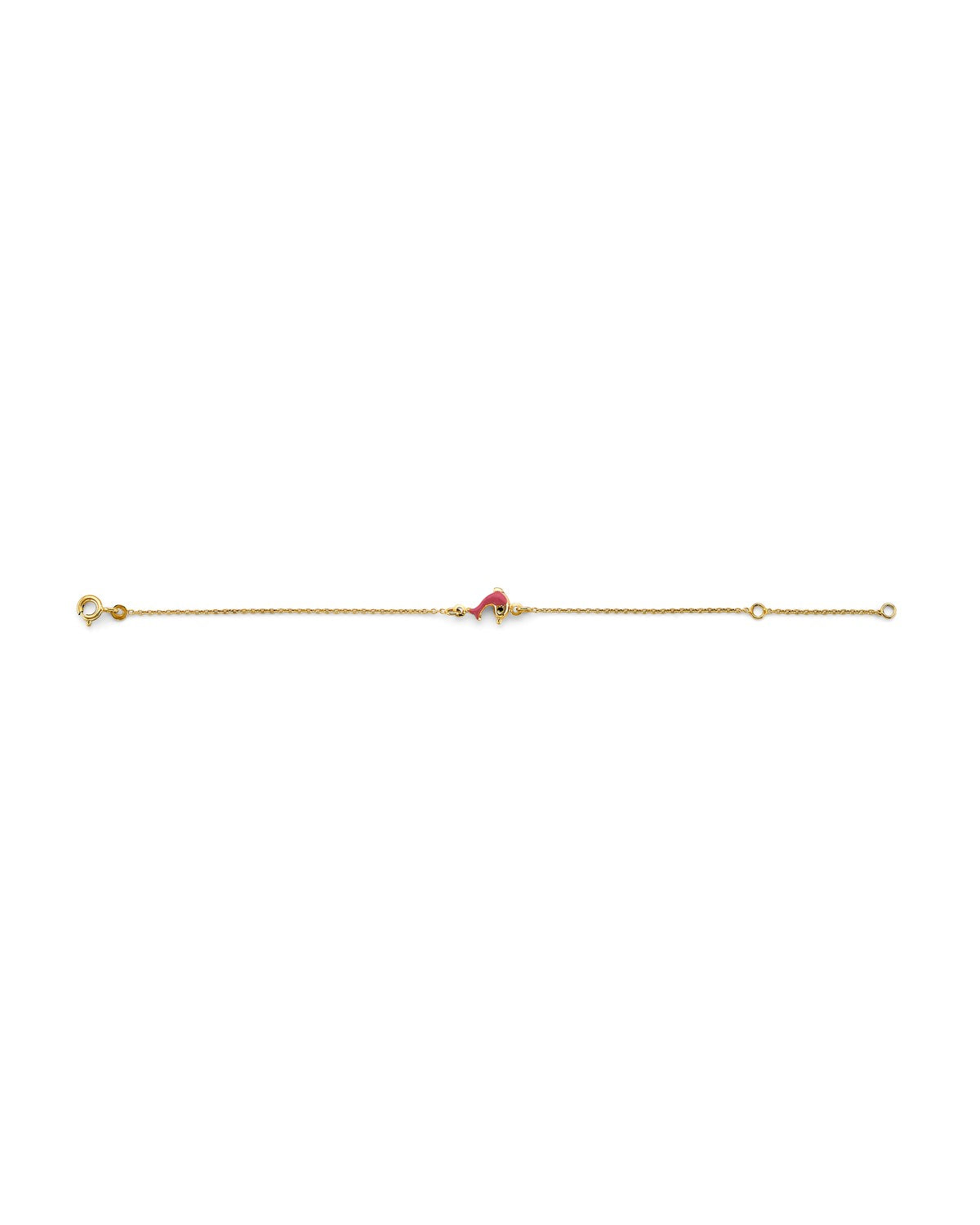 14K Yellow Gold Dolphin Center Baby Bracelet (AB-0949)