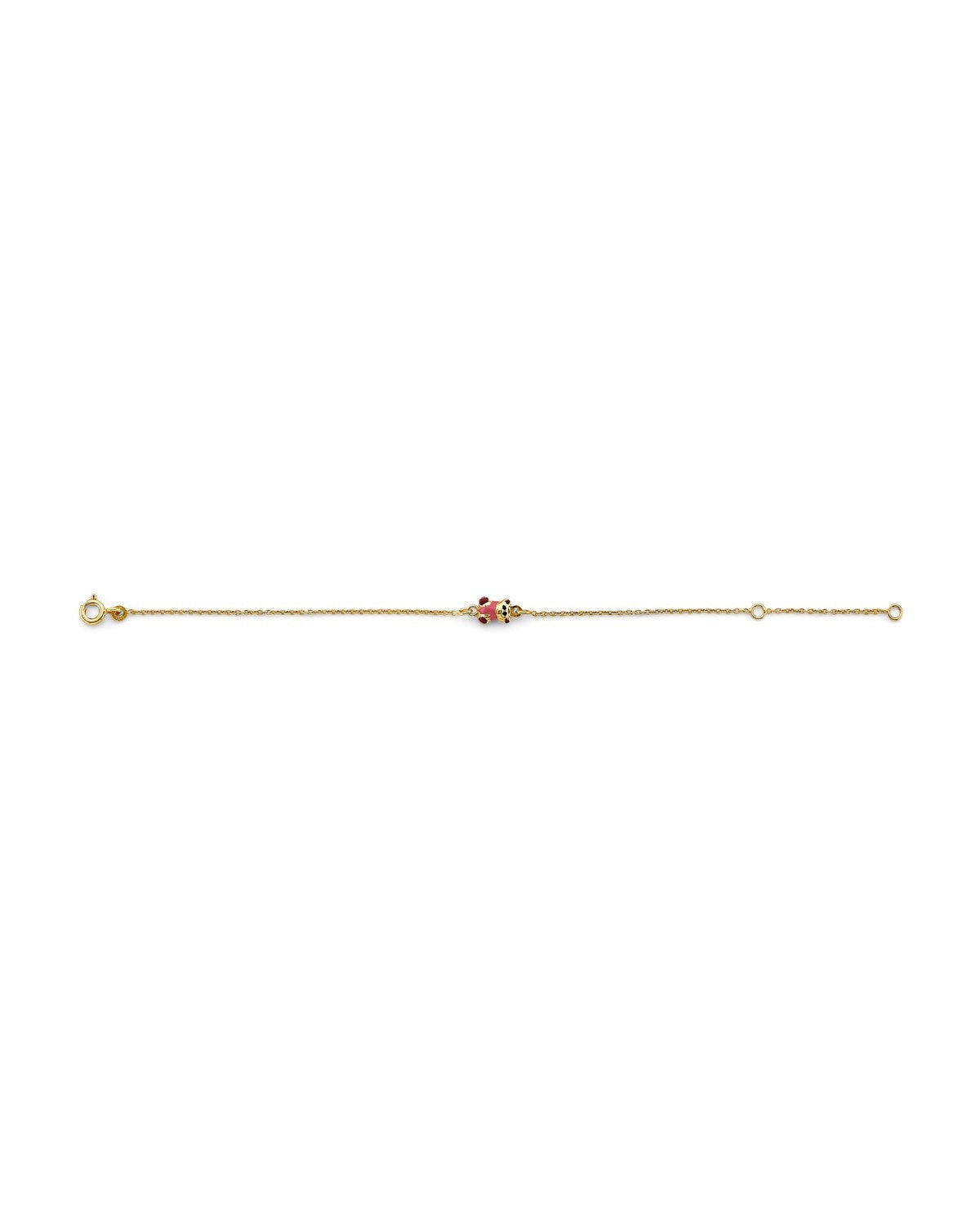 14K Yellow Gold Teddy Bear Center Baby Bracelet (AB-0950)