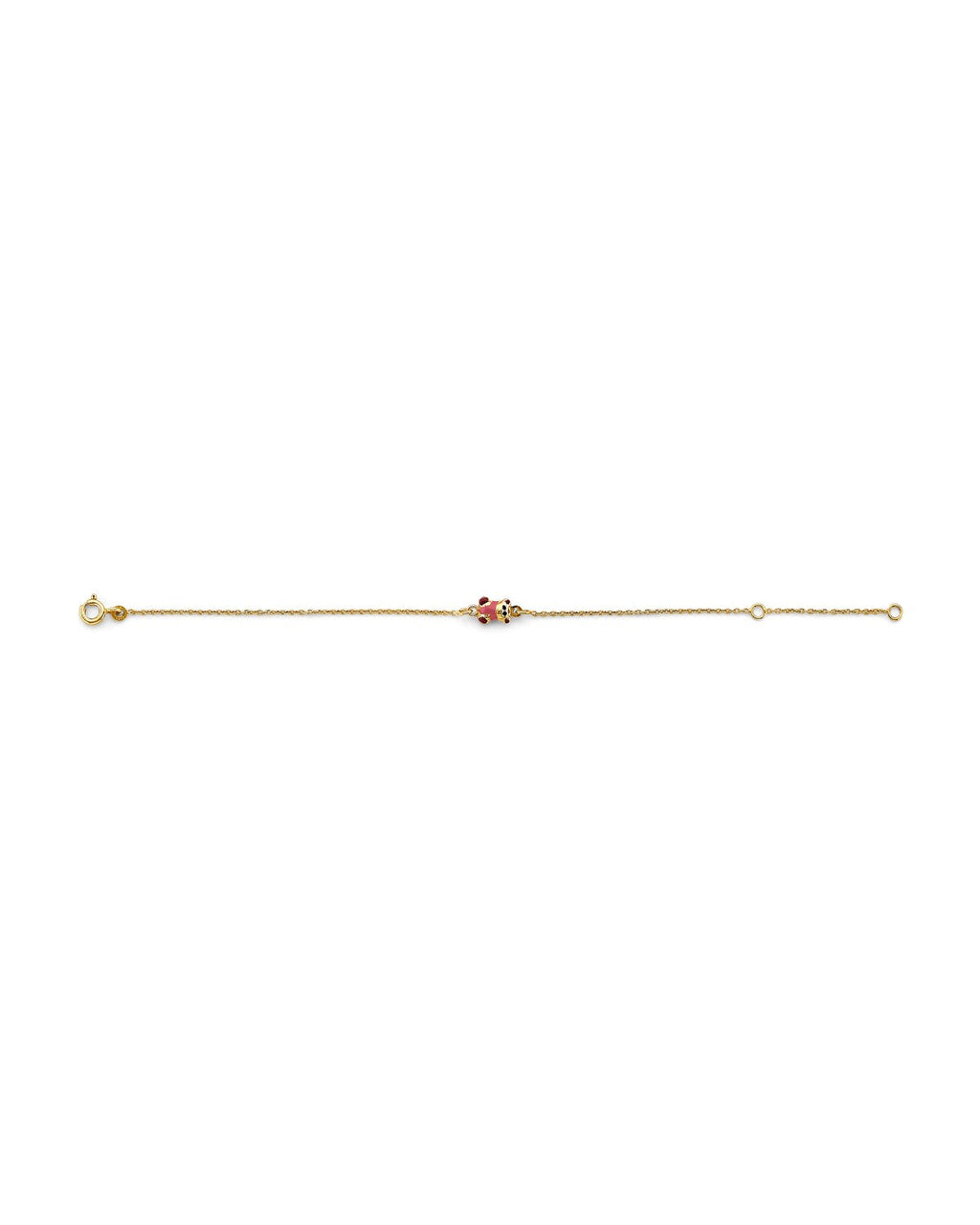14K Yellow Gold Teddy Bear Center Baby Bracelet (AB-0950)