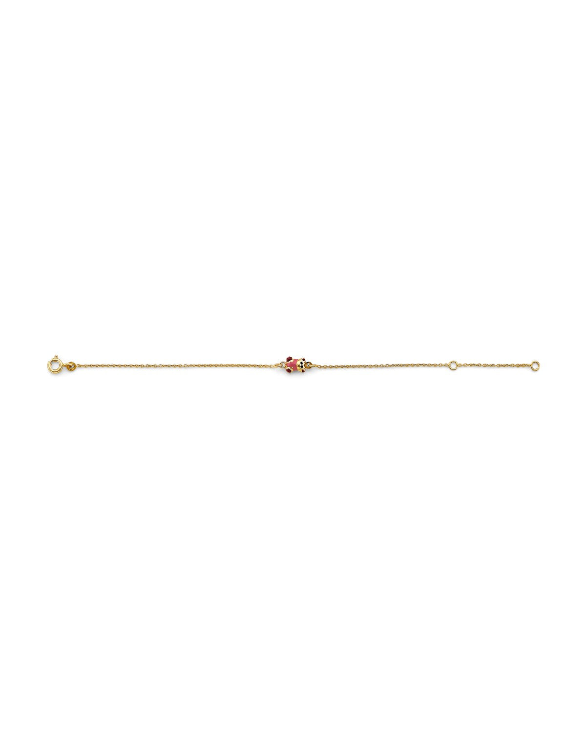 14K Yellow Gold Teddy Bear Center Baby Bracelet (AB-0950)