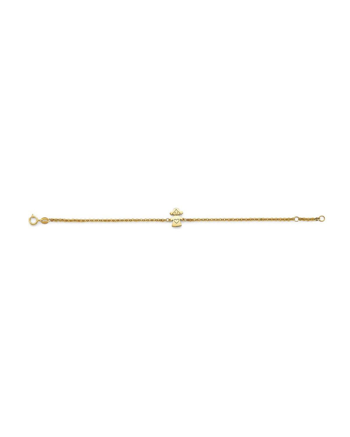 14K Yellow Gold Girl Center Baby Bracelet (AB-0951)