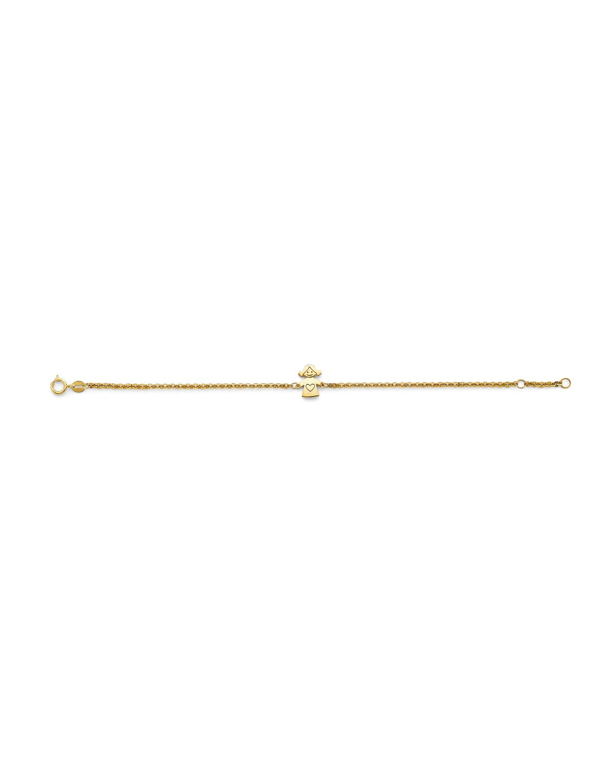 14K Yellow Gold Girl Center Baby Bracelet (AB-0951)
