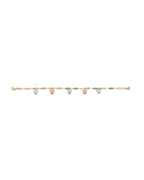 14K Tri-Color Gold 3C Butterfly Charm Link Bracelet (7+1) (AB-0956-070)