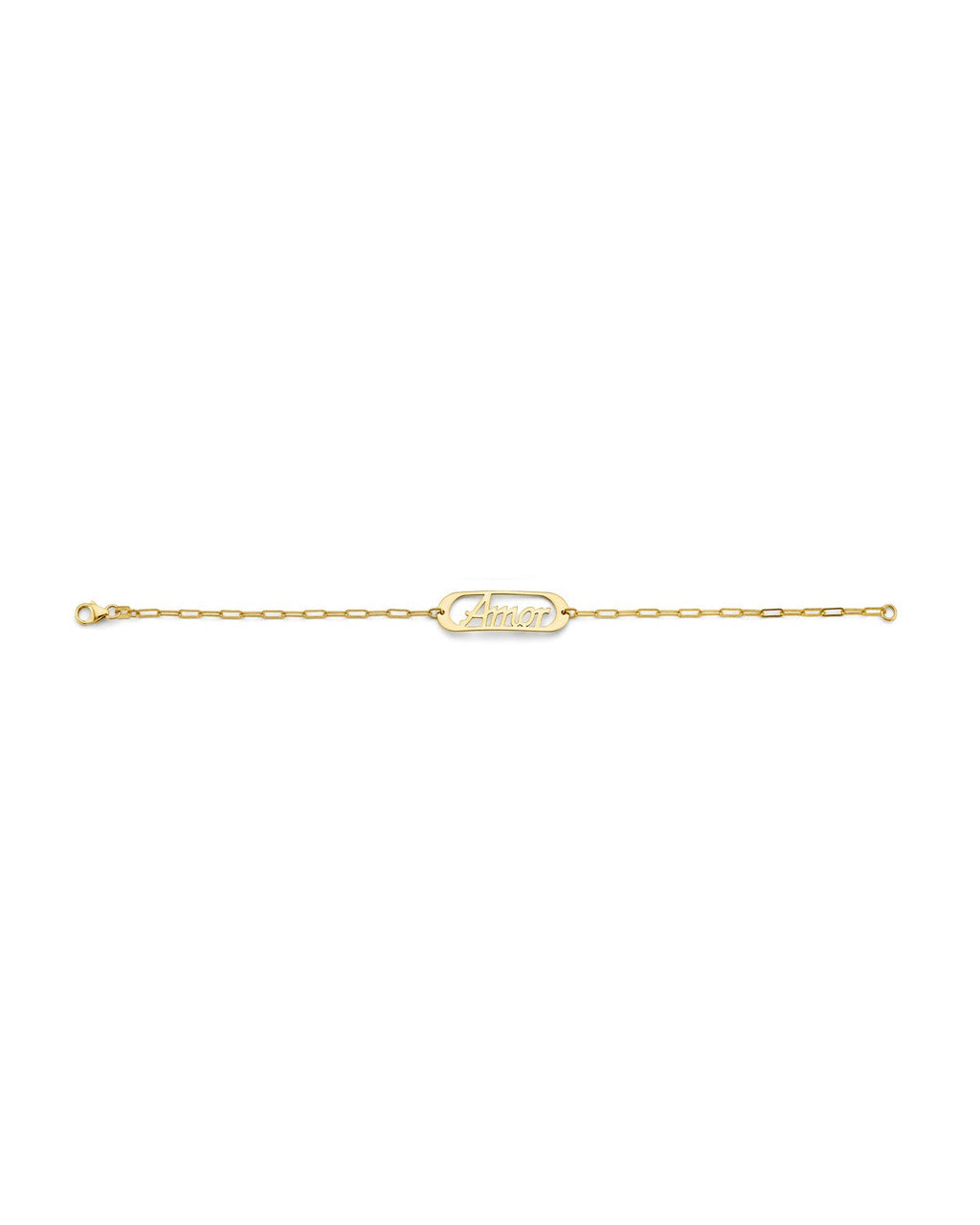 14K Yellow Gold Amor Center ID Bracelet (AB-0960)