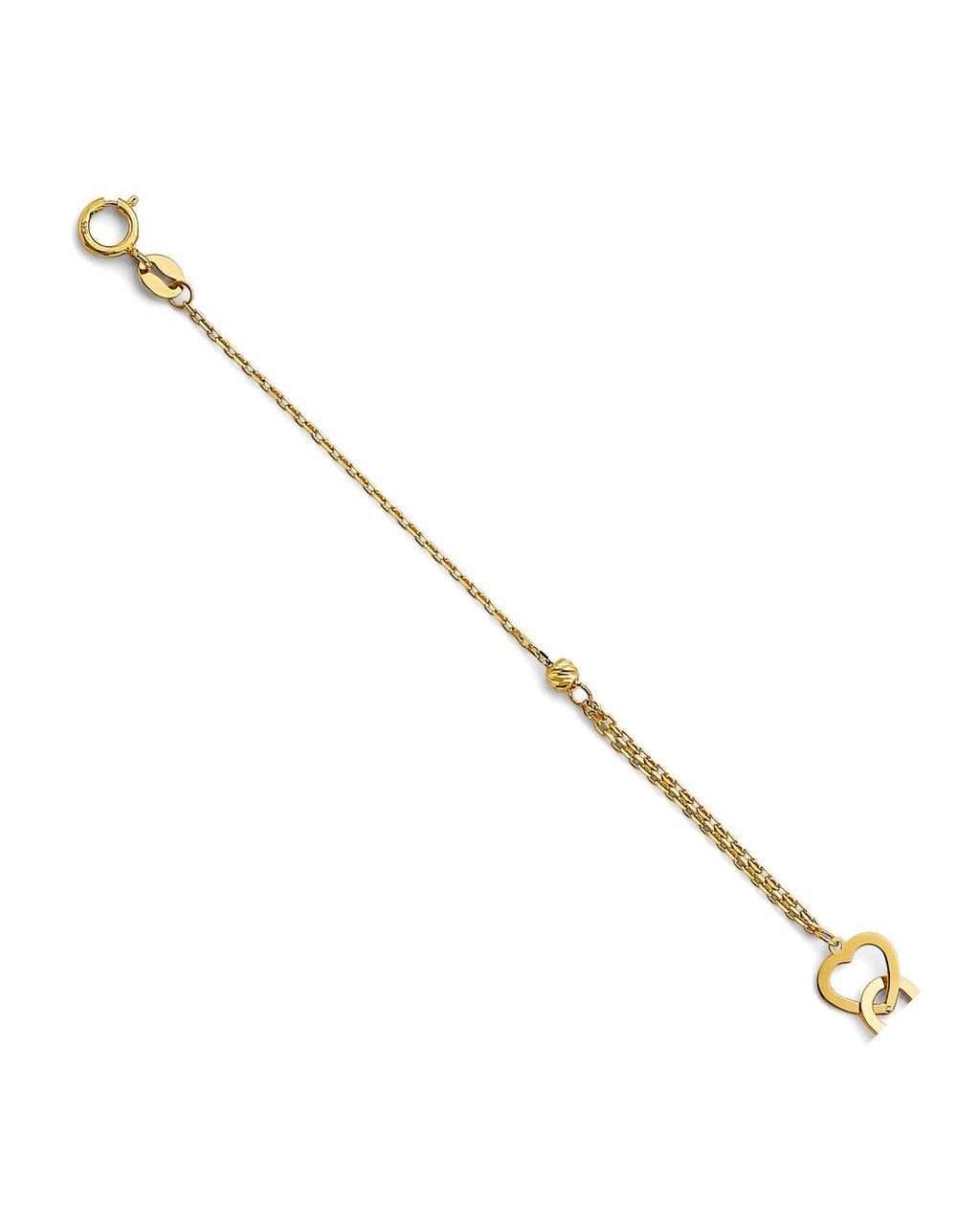 14K Yellow Gold Heart & Lock Light Bracelet (AB-0969)