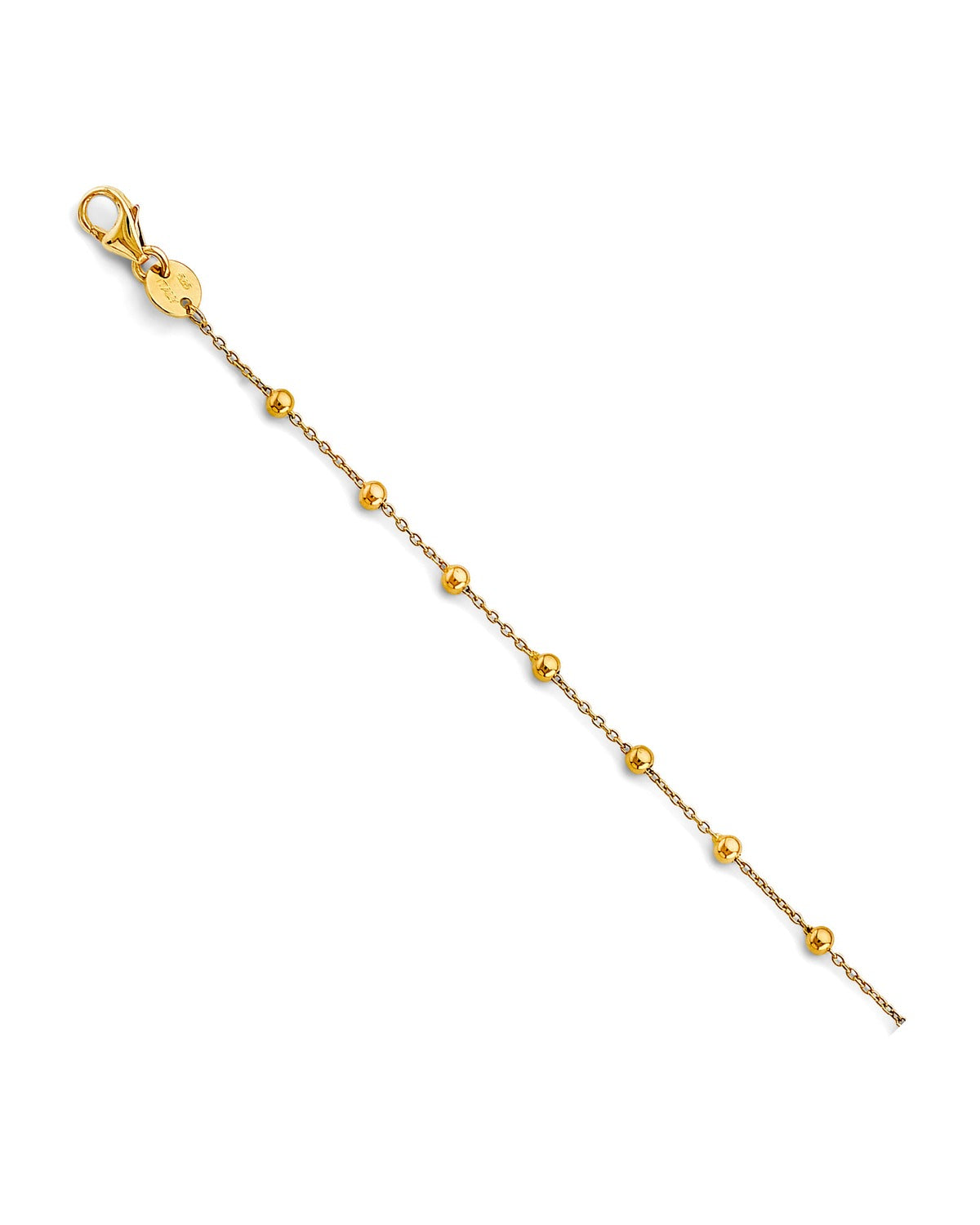14K Yellow Gold Light Ball Anklet