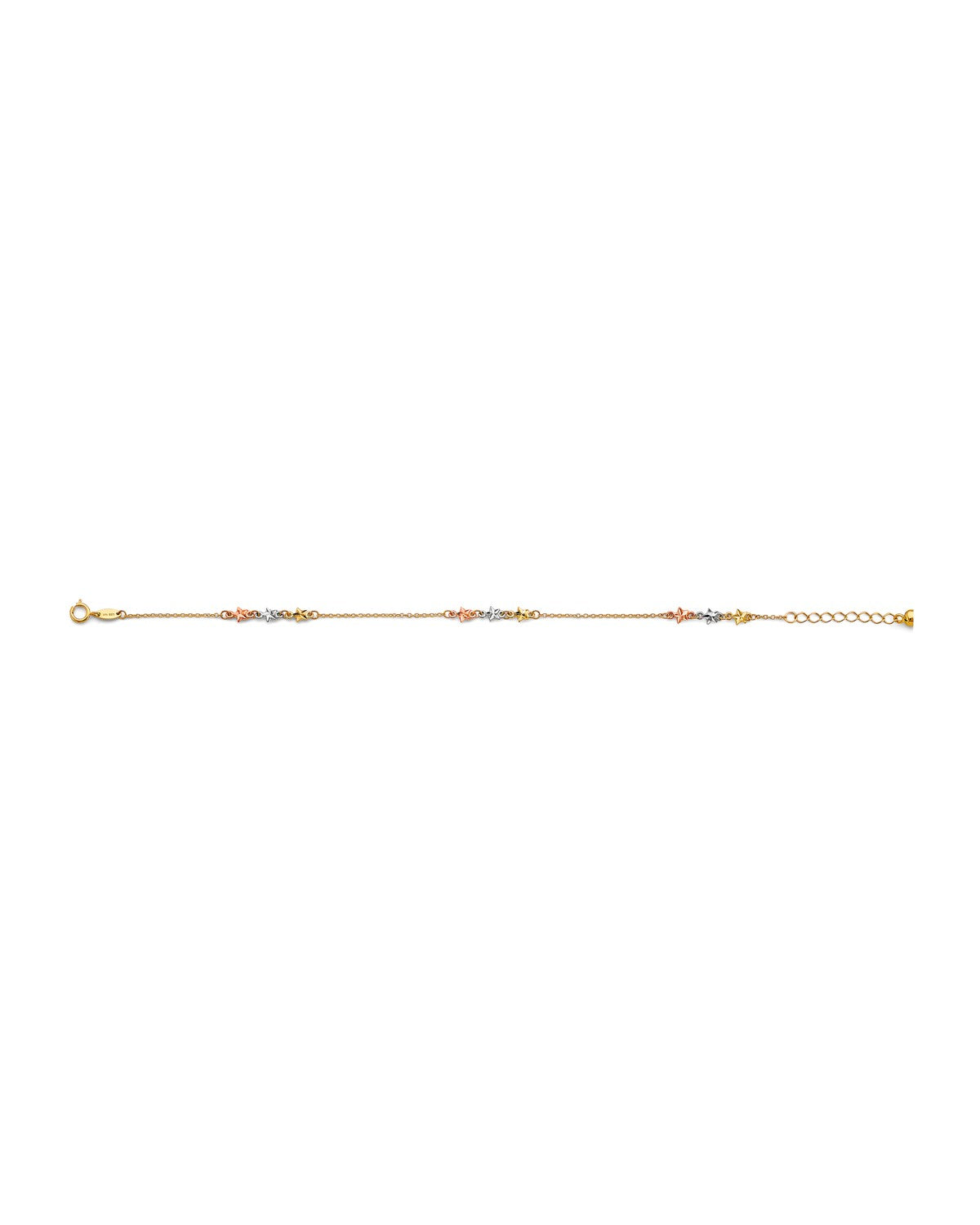 14K Tri-Color Gold 3C Light Bracelet (7+1) (AB-0977-070)