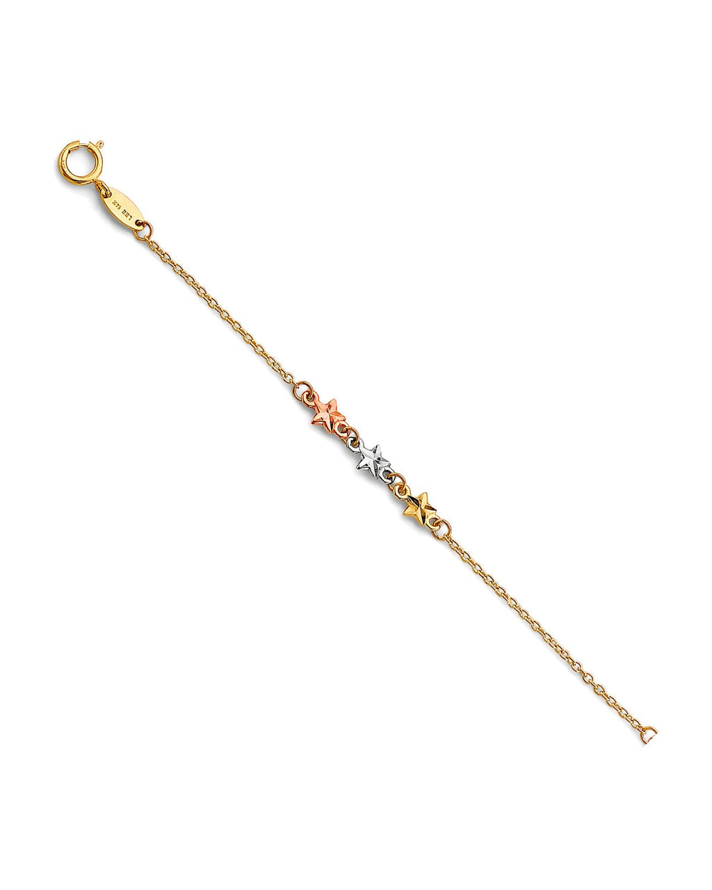 14K Tri-Color Gold Light Anklet