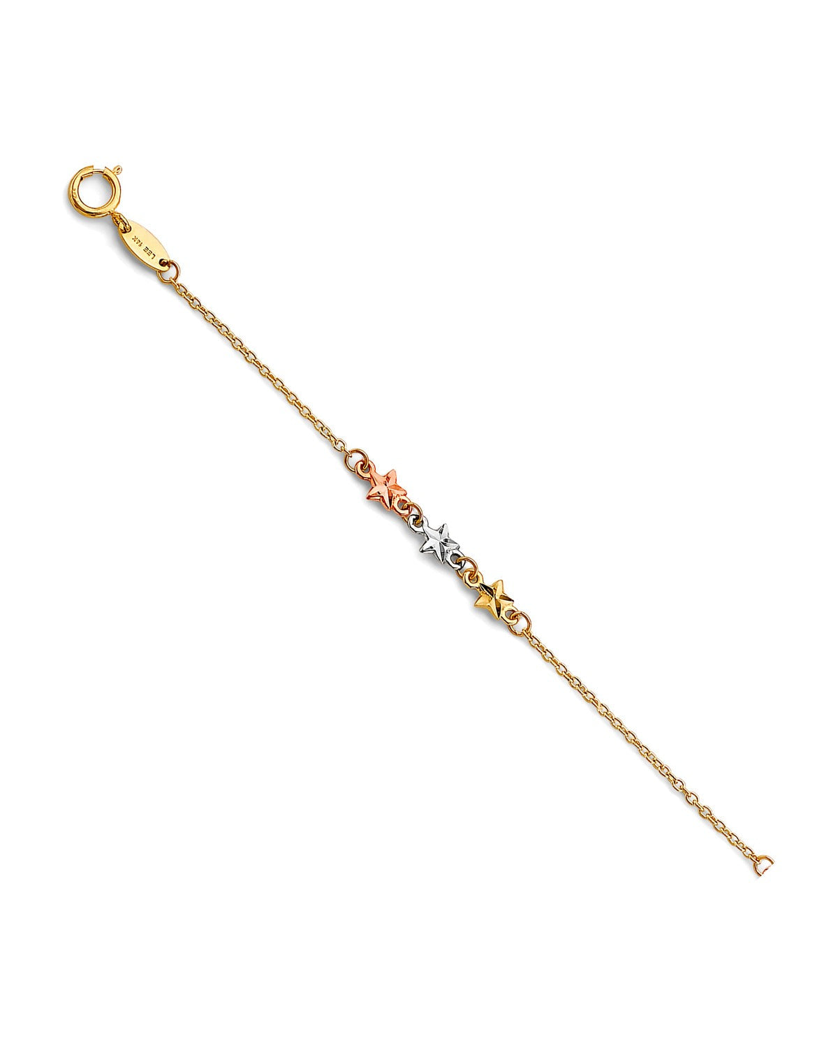 14K Tri-Color Gold Light Anklet