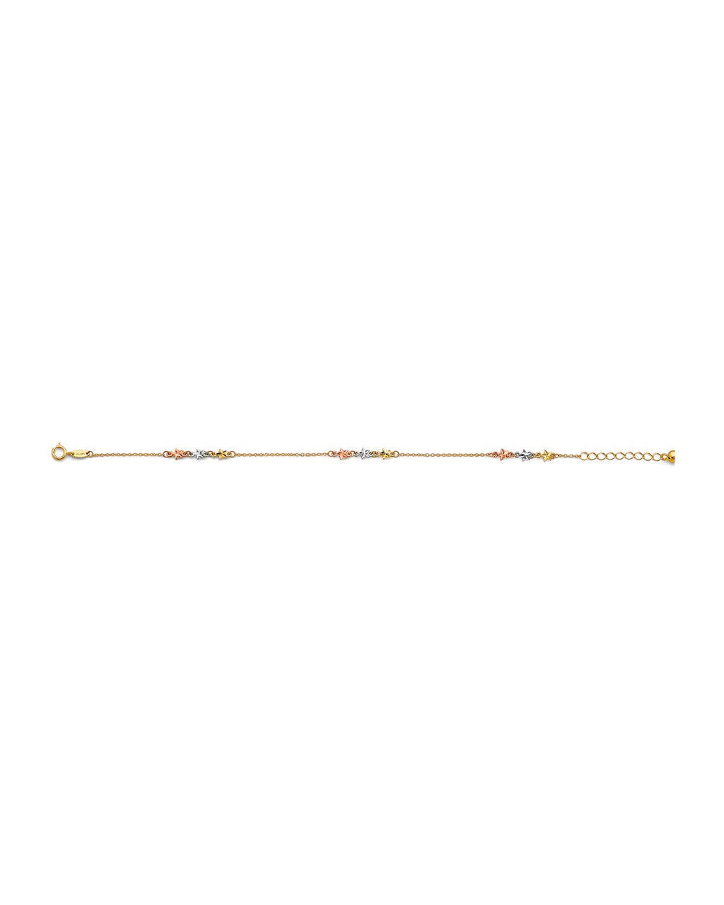 14K Tri-Color Gold Light Anklet