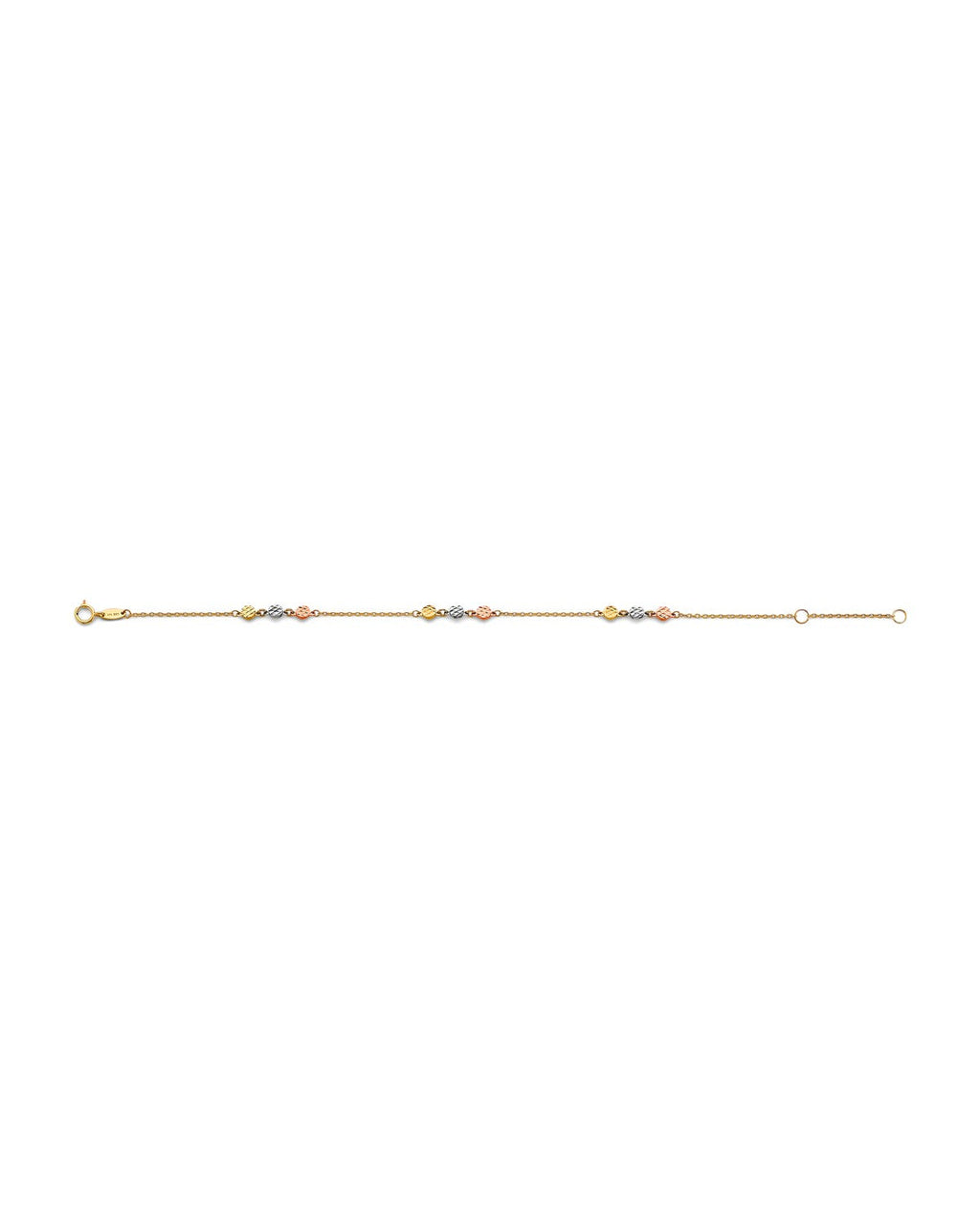 14K Tri-Color Gold 3C Light Bracelet (7+1) (AB-0978-070)