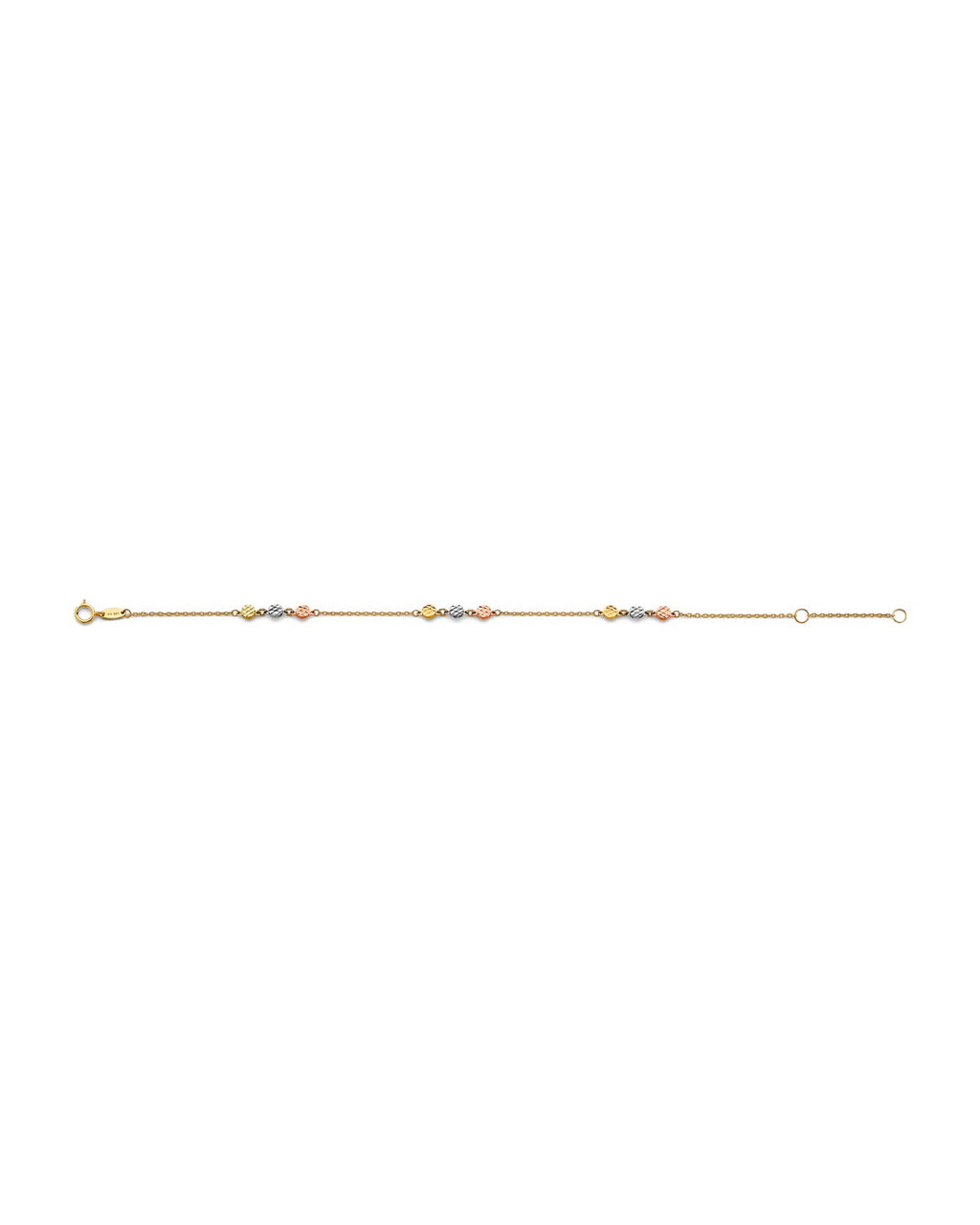 14K Tri-Color Gold Light Anklet