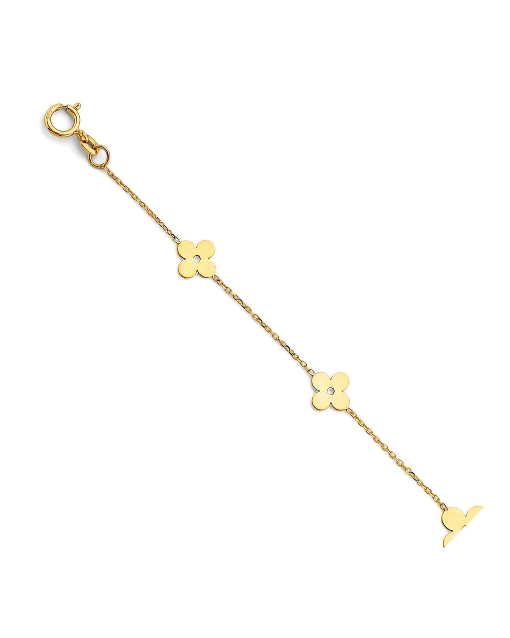14K Yellow Gold Light Flower Anklet