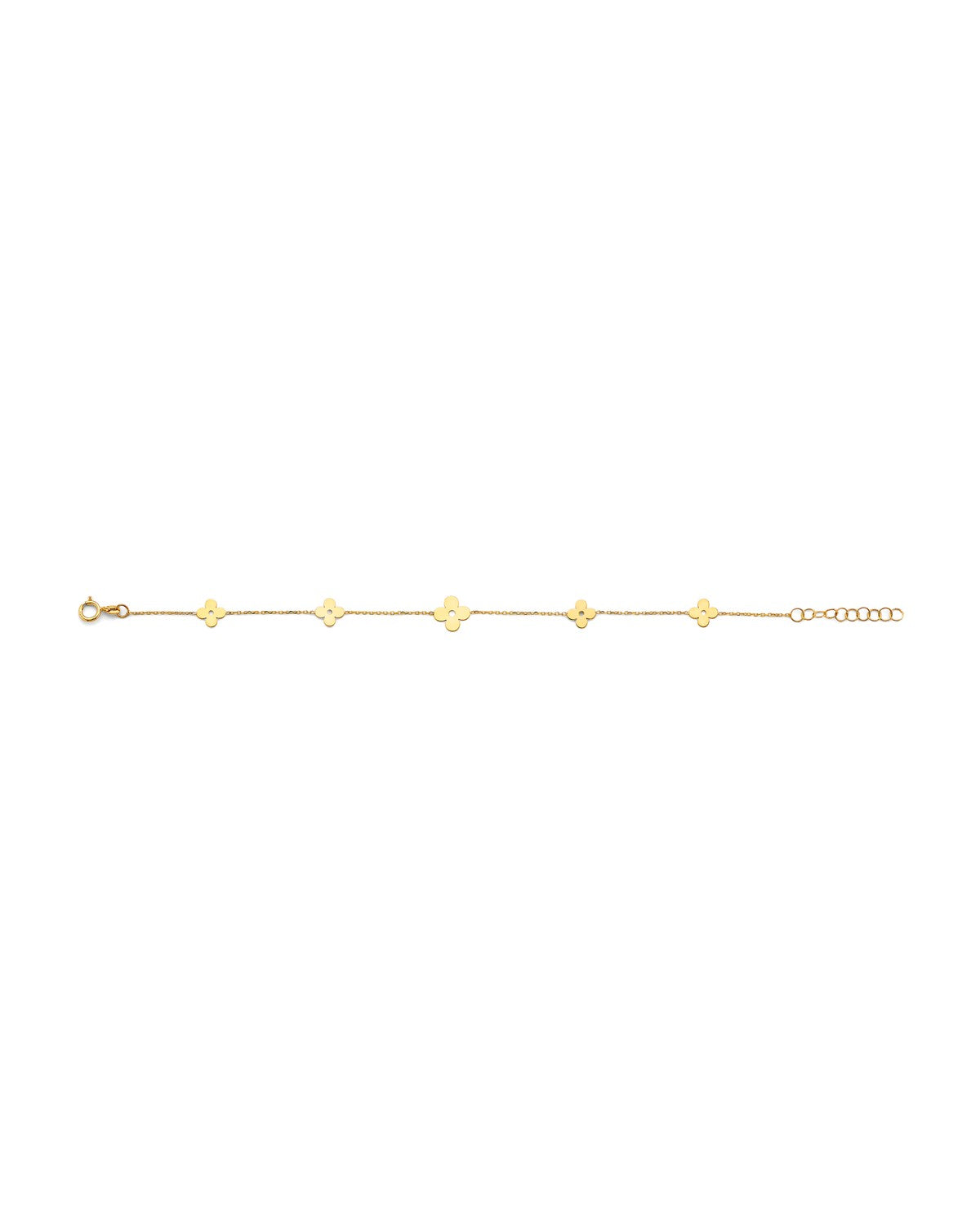 14K Yellow Gold Light Flower Anklet
