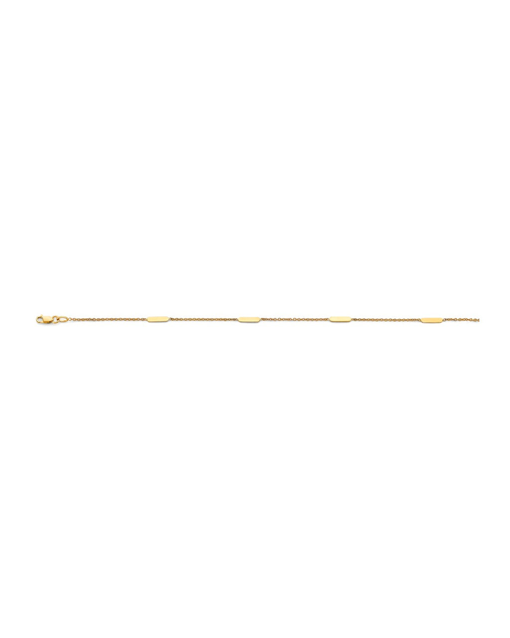 14K Yellow Gold Light Bar Anklet