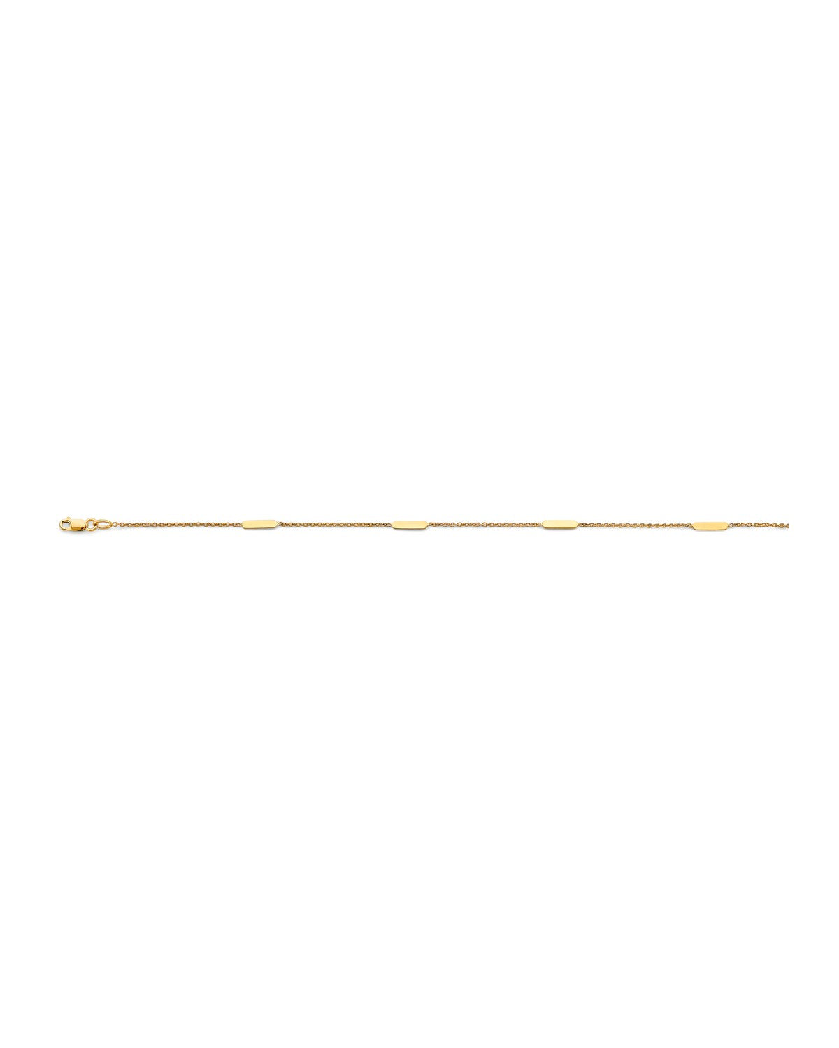 14K Yellow Gold Light Bar Anklet