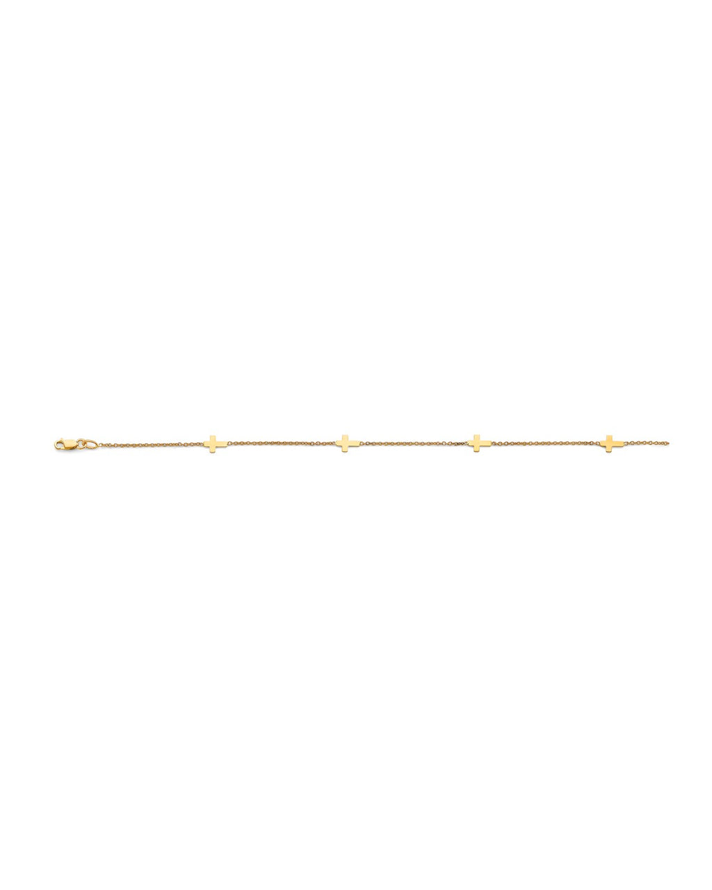 14K Yellow Gold Light Cross Anklet