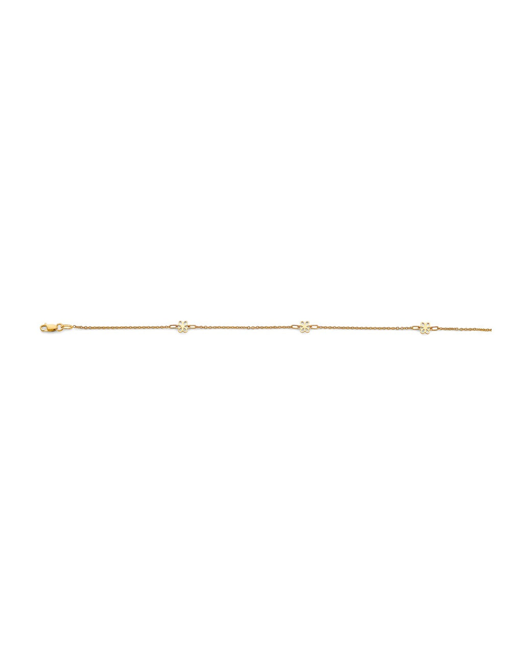 14K Yellow Gold Light Flower Anklet