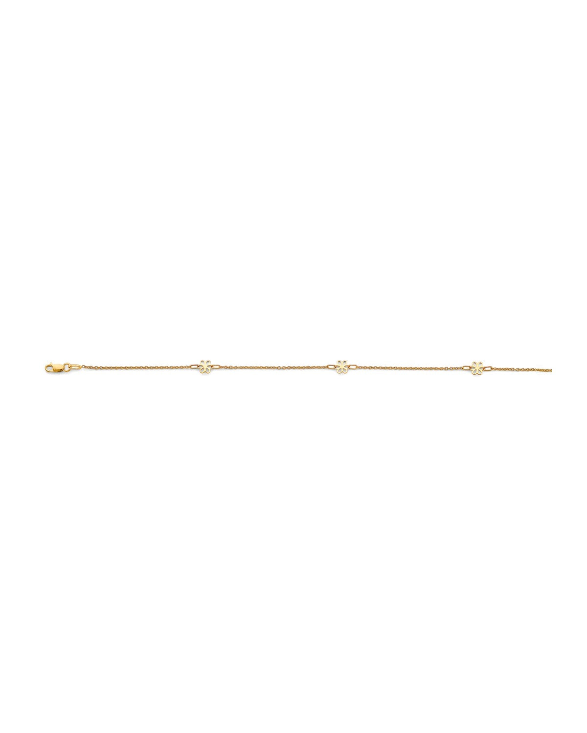 14K Yellow Gold Light Flower Anklet