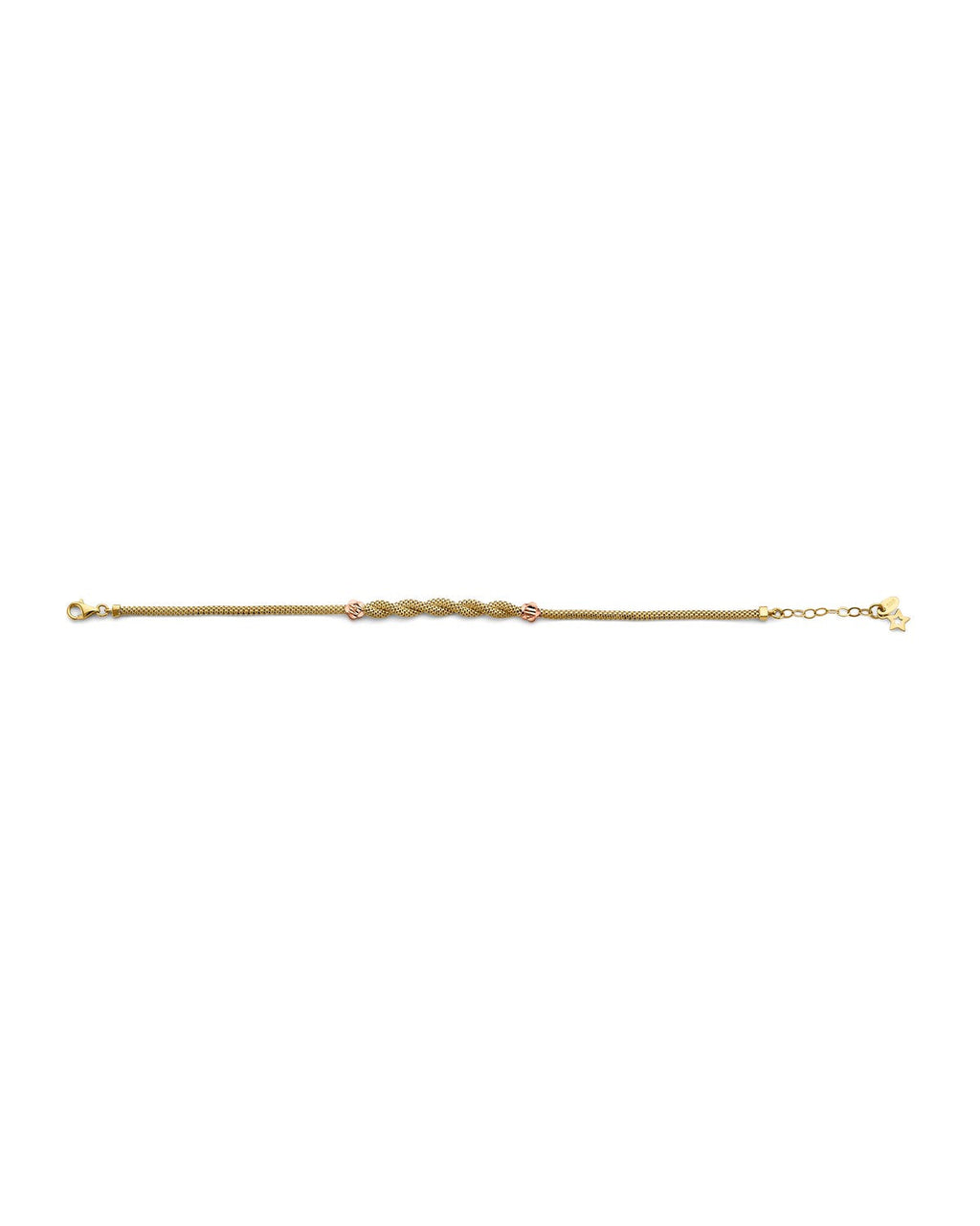 14K Two-Tone Gold 2T Twisted Bracelet (AB-0986)