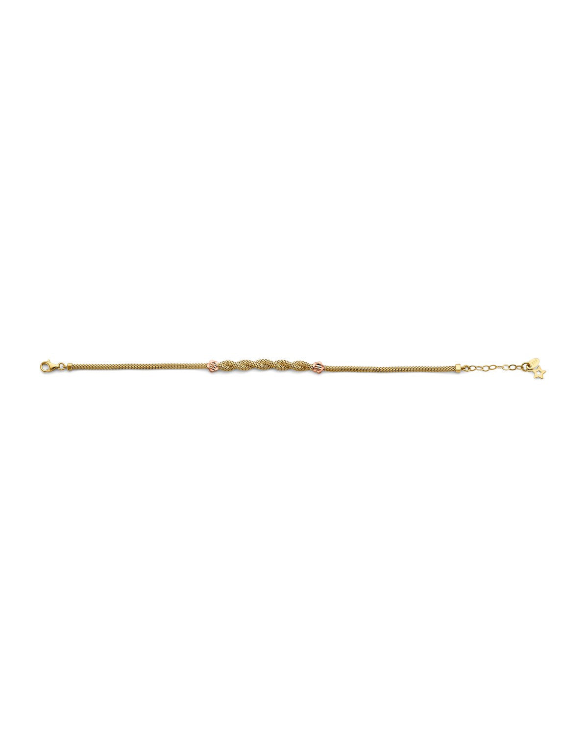 14K Two-Tone Gold 2T Twisted Bracelet (AB-0986)